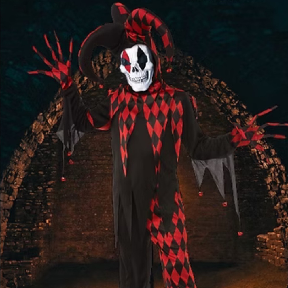 Rubie's Harlequin Jester Costume - Black and Red